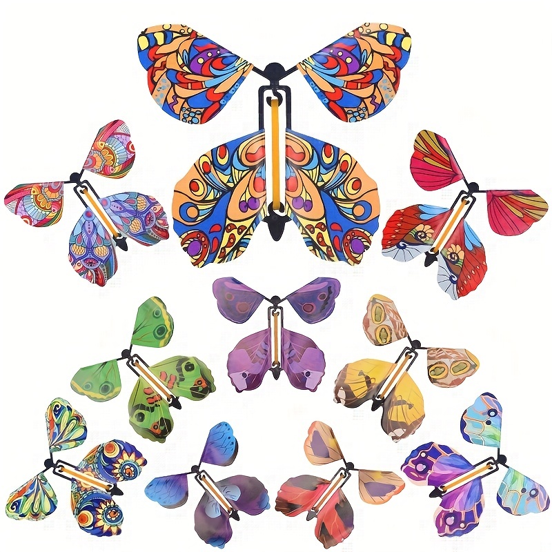 Papillon Volant, 15 Pièces Créatif Papillon Magique Ensemble de Jouets  élastique Papillon Accessoires Magiques pour Une Grande Surprise Cartes de  Remerciement Cartes de Noël Cadeaux (Couleur aléatoire
