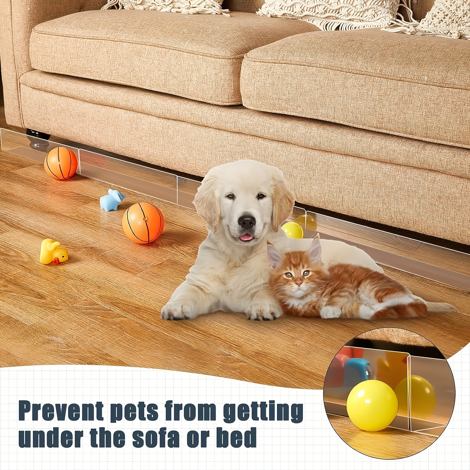 Under Couch Blocker for Pets Gap Bumper Toy Blockers