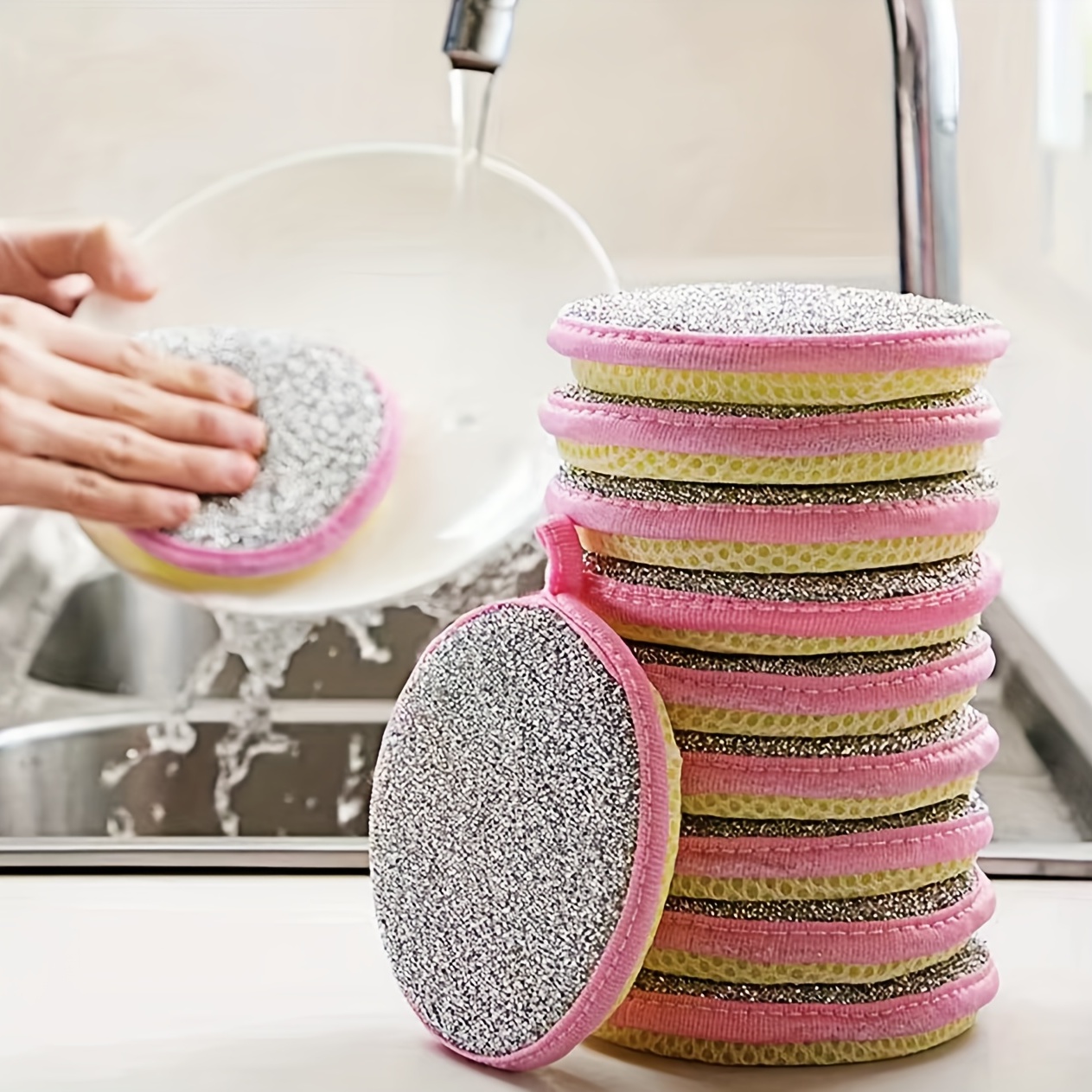 4Pcs Dish Cleaning Sponges, Cute Fruit-Shape Thickened Kitchen Sponge,  Multifunctional Wipe Decontamination Lightweight Cleaning Dishes Sponge  Washing