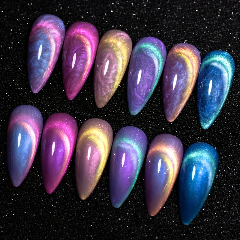 Aurora Shell Thread Cat Magnetic Gel Nail Polish Two - Temu