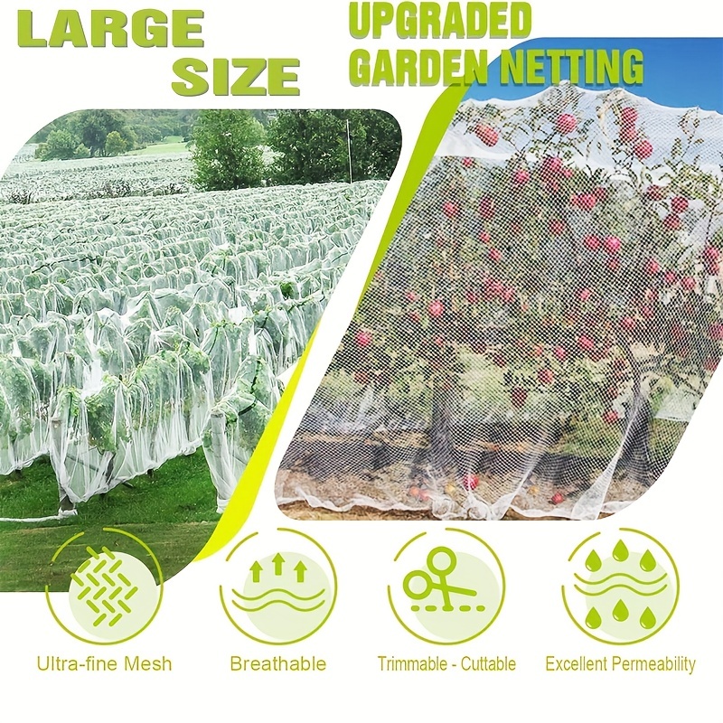 1pc 60 Mesh Plant Vegetables Insect Protection Net Flowers Protective Net  Fruit Care Cover Greenhouse Garden