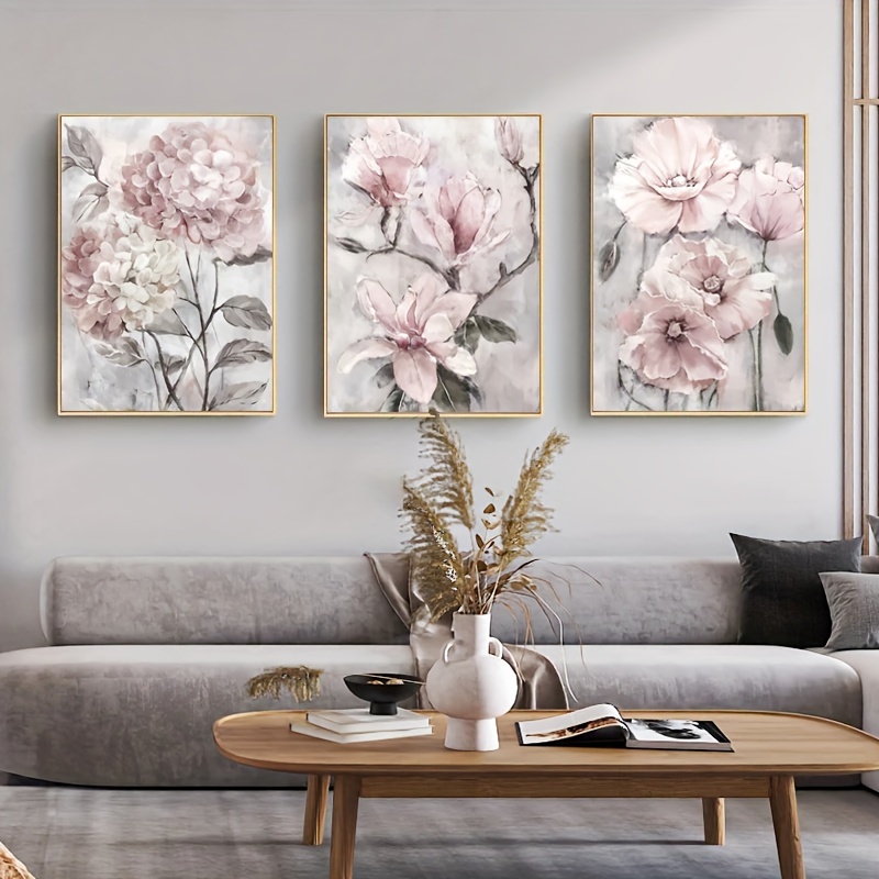 Romantic Flower Canvas Art Prints, Nature Floral Wall Painting