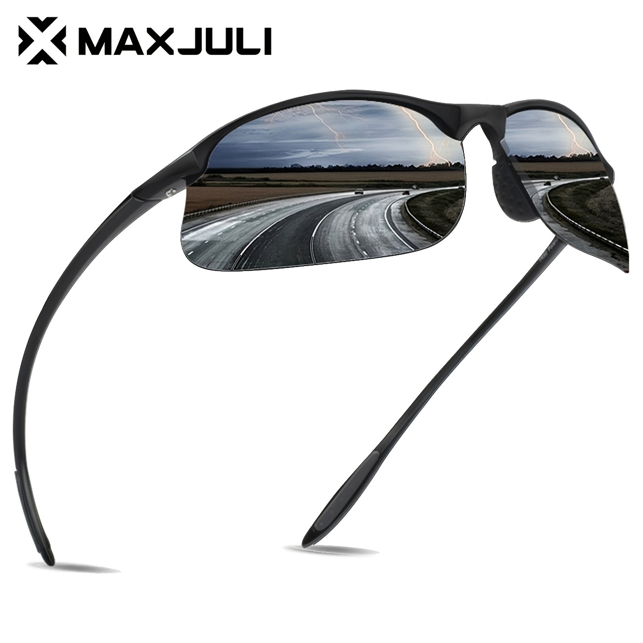 MAXJULI Sports UV Protection Polarized Sunglasses TR90 Rimless Frame for Running Fishing Baseball Driving MJ8002 Sun Glasses,Goggles Sunglasses,Y2k