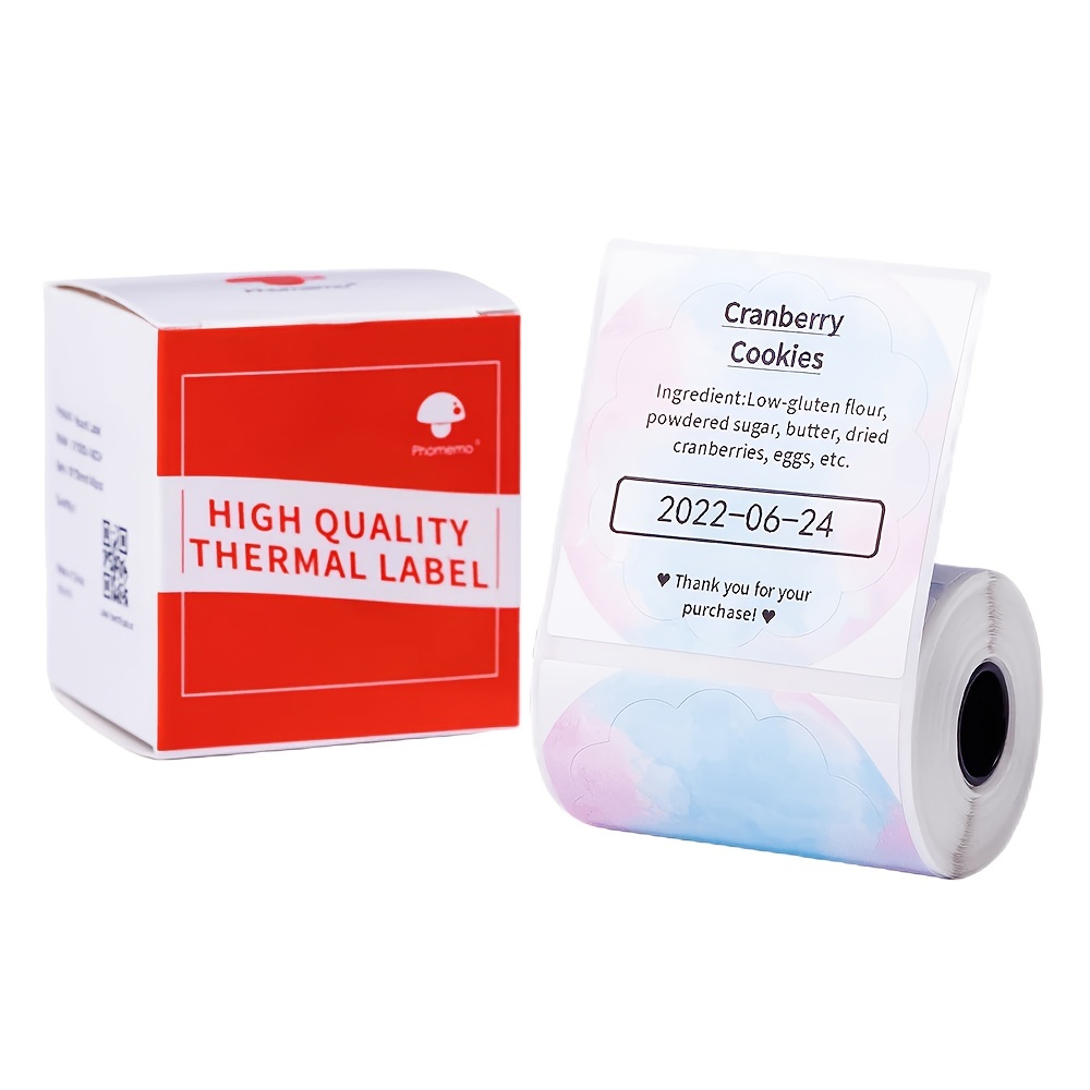 Etiquetas redondas compatibles con impresora de etiquetas Phomemo  M110/M221/M120/M220/M200, cinta adhesiva multiusos para etiquetas  autoadhesivas