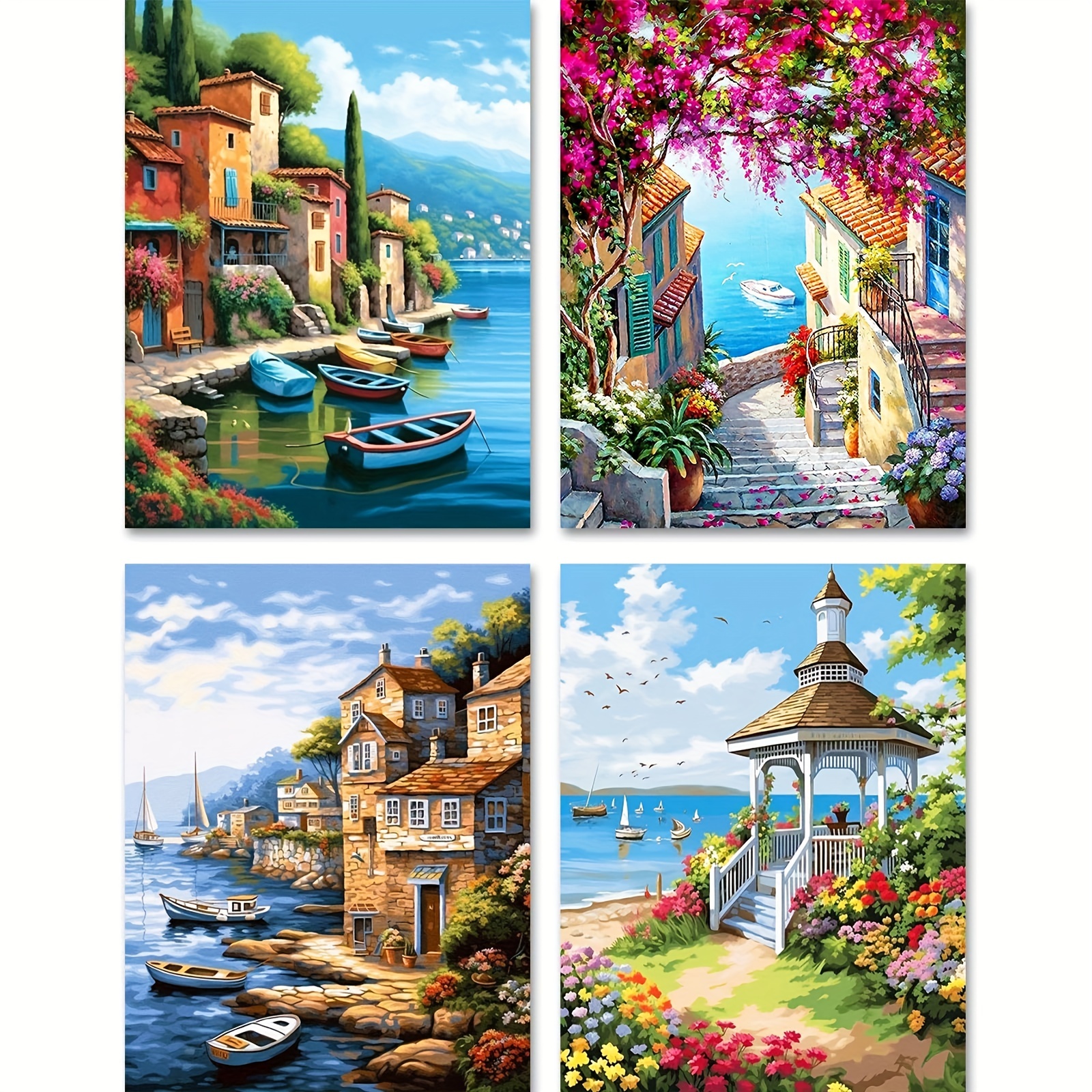 1pc Harbour Picture Painting By Numbers Kit For Adults, Beach Wall Art Diy  Gift, Acrylic Paint On Canvas For Home Decoration 40x50cm/16x20inch Without