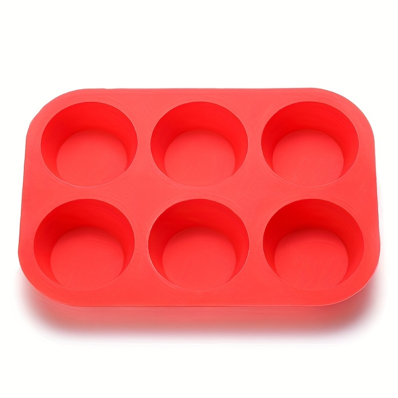 Silicone Muffin Pan - 6 Cup Non-Stick Silicone Cupcake Pan, Just