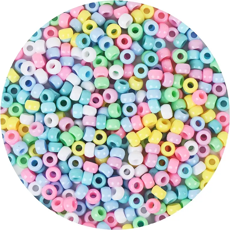 Candy Colors Pony Beads Macaron Spacer Beads Loose Beads For - Temu