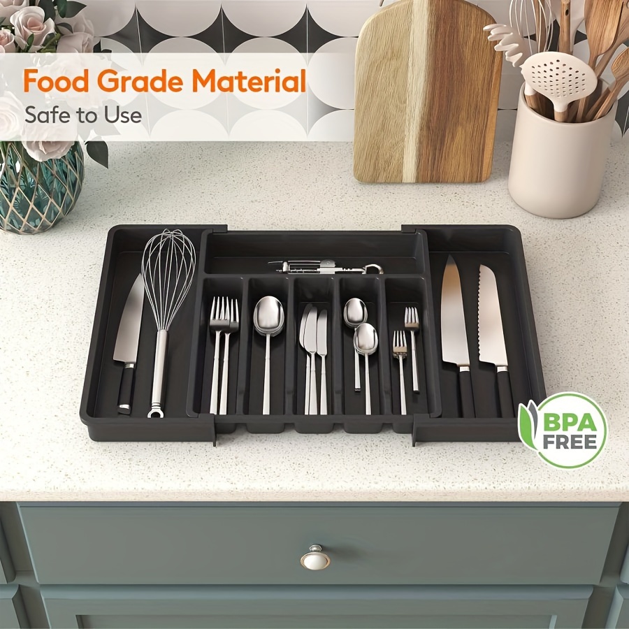 Antimicrobial Classic Large Silverware Soft Grip Tray Non - Temu