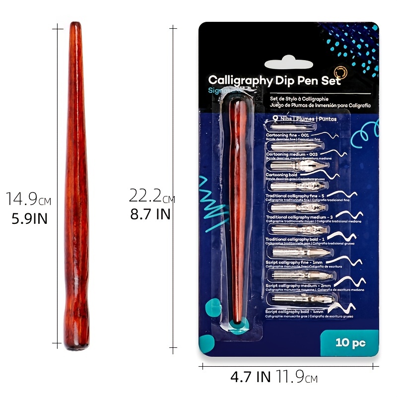 Flat Round Nib Dip Pen Ink Holder Dip Pen Calligraphy Dip Pen