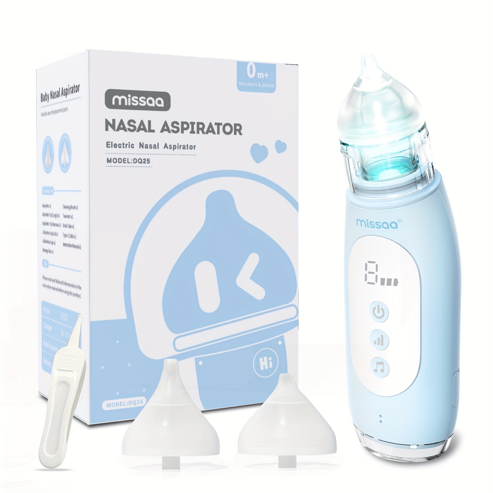  Aspirador nasal para bebé – succión eléctrica de nariz para bebé  – lechón automático para bebés – removedor de mucosidad para niños pequeños  : Bebés