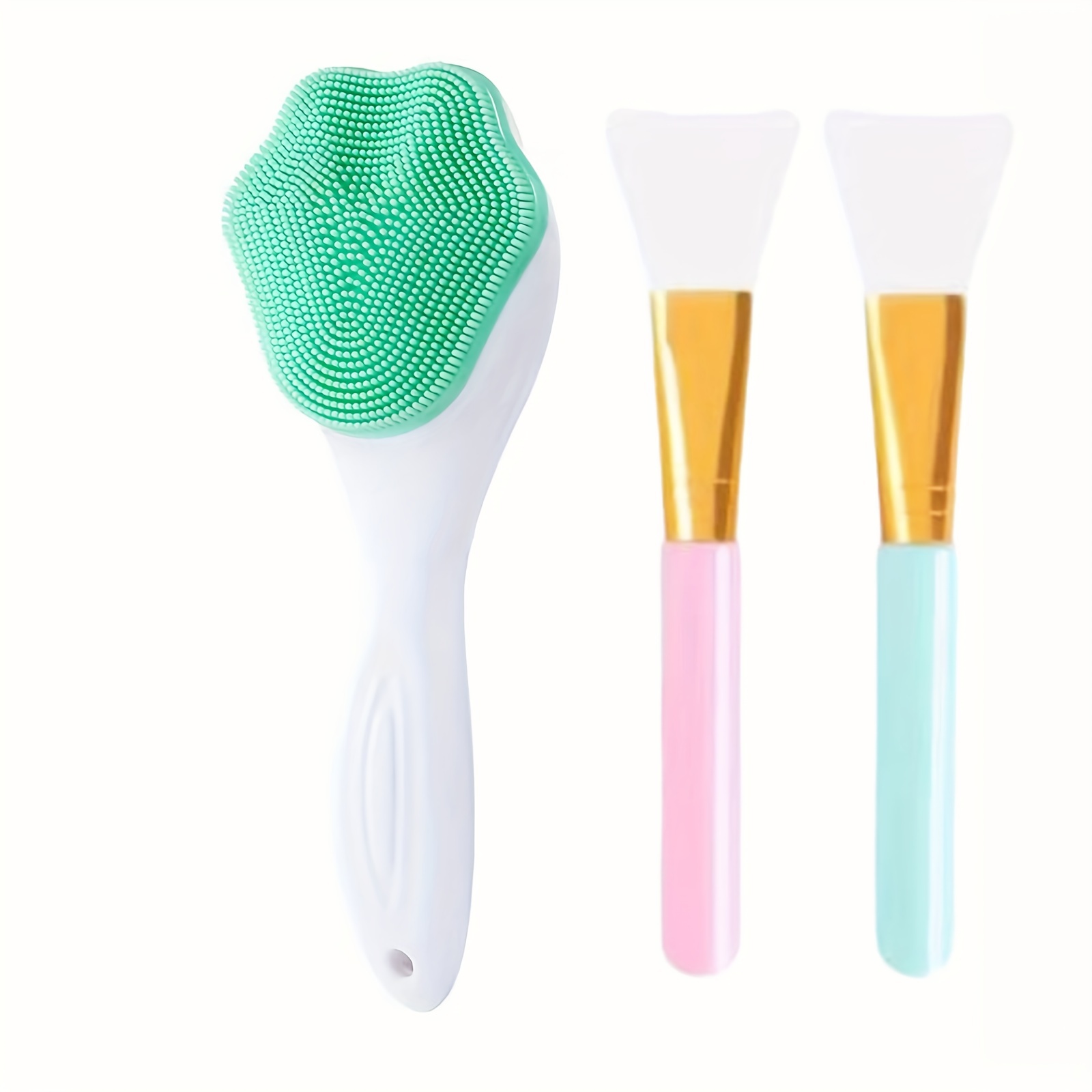 Handheld Silicone Facial Cleansing Brush For Exfoliating - Temu