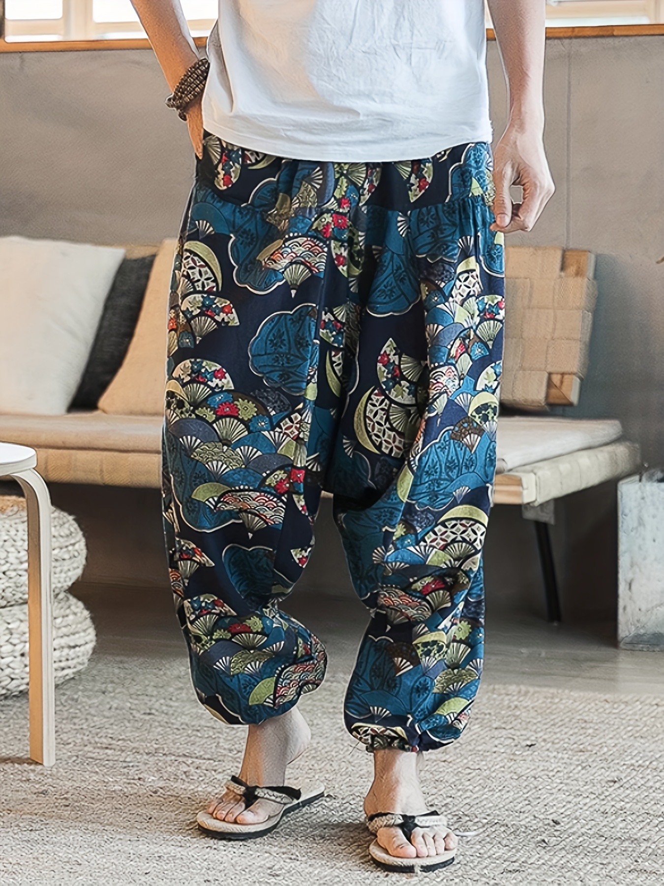 Mens 100% Cotton Casual Pants with Pockets - Cosmic Serenity Shop