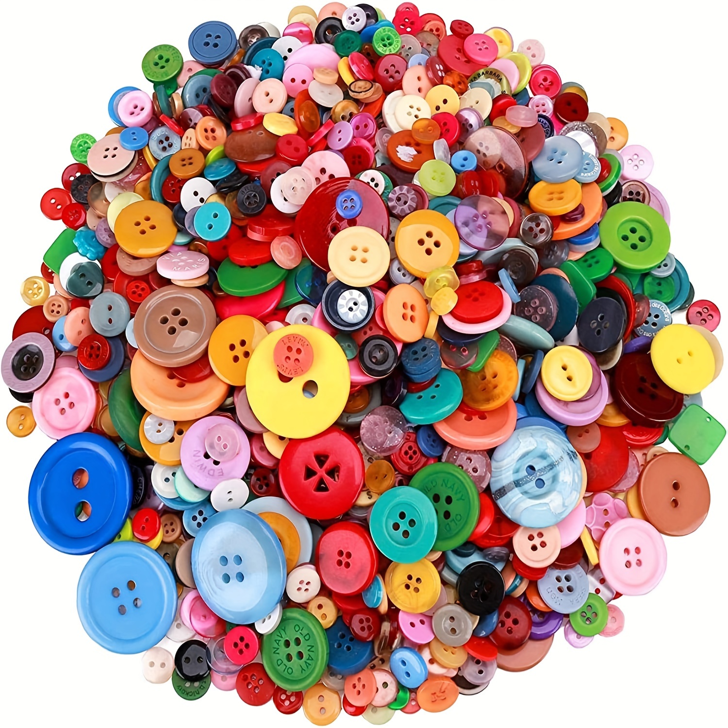 Resin Buttons Assorted Sizes Craft Buttons About 500-600 Pcs for Sewing DIY  Crafts,Children's Manual Button Painting, Red