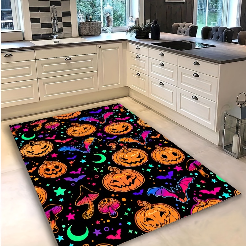Halloween Pumpkin Carpet Colorful Area Rug Decorate Home