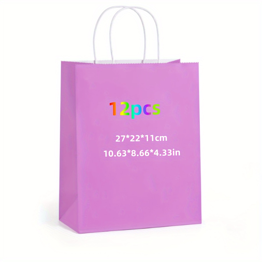Party Favor Gift Bags With Handles Purple Small Paper Bags - Temu