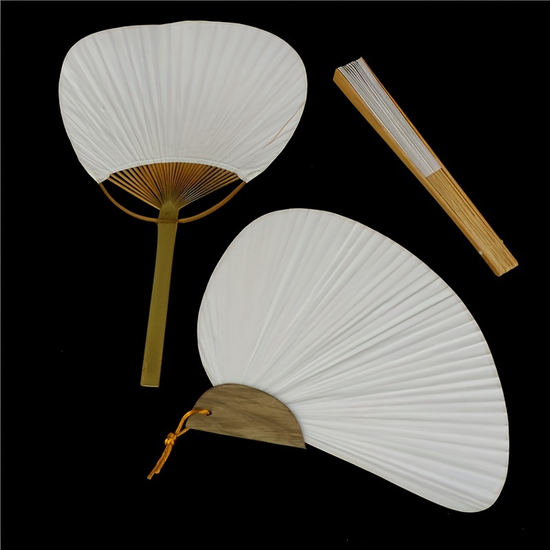 ZQNYCY 20/10pcs White Folding Fan Chinese Bamboo Paper Fans Wedding Gifts for Guest Birthday Party