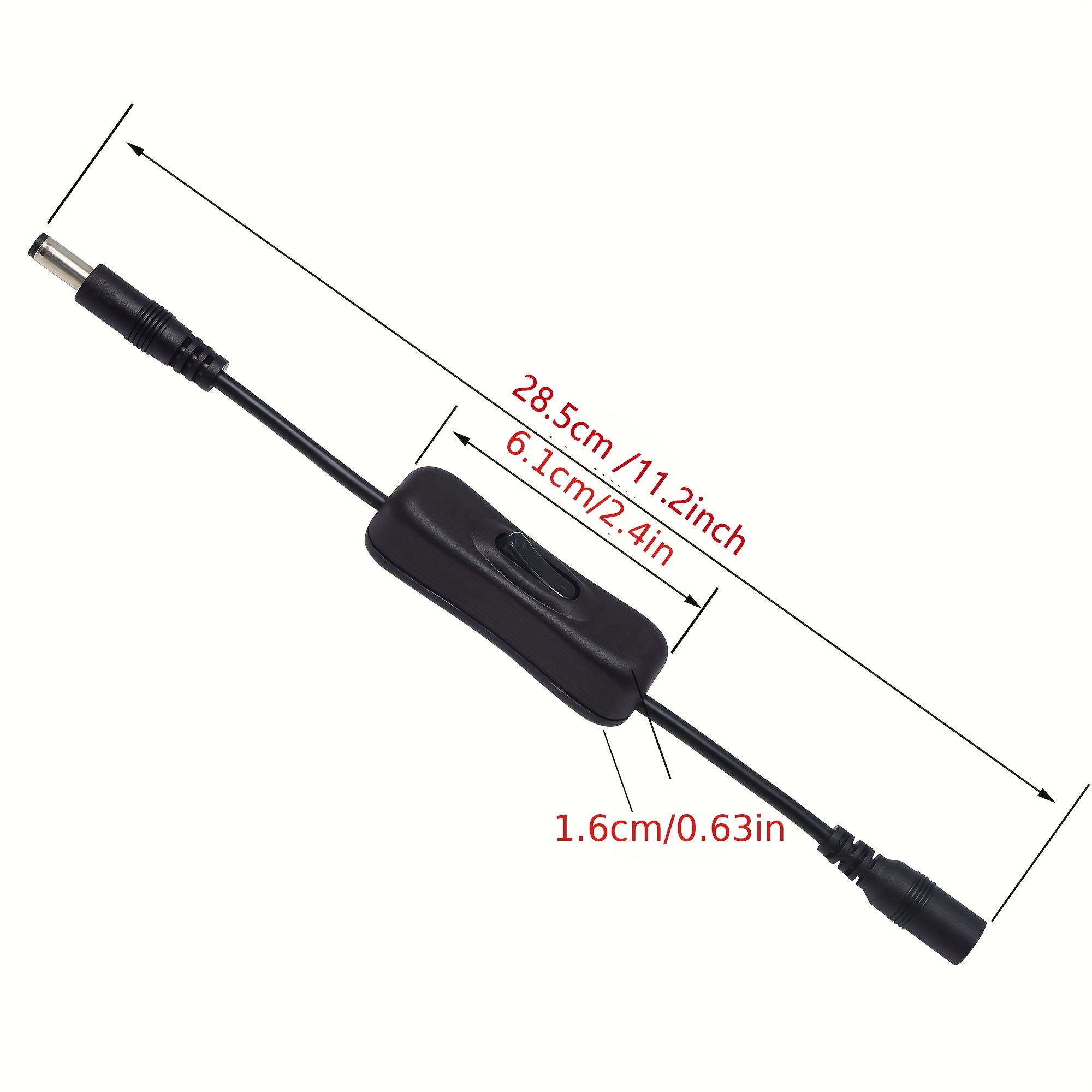 Câble d'extension d'alimentation avec connecteurs mâles DC-jack 5,5 x 2,1 mm