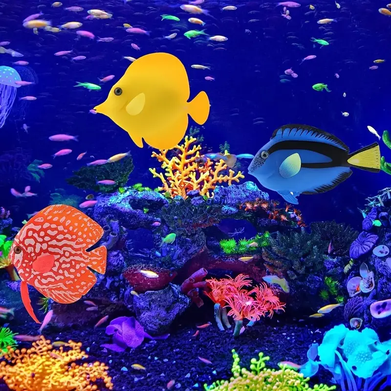 Artificial Fish Aquarium Silicone Floating Glowing Clownfish