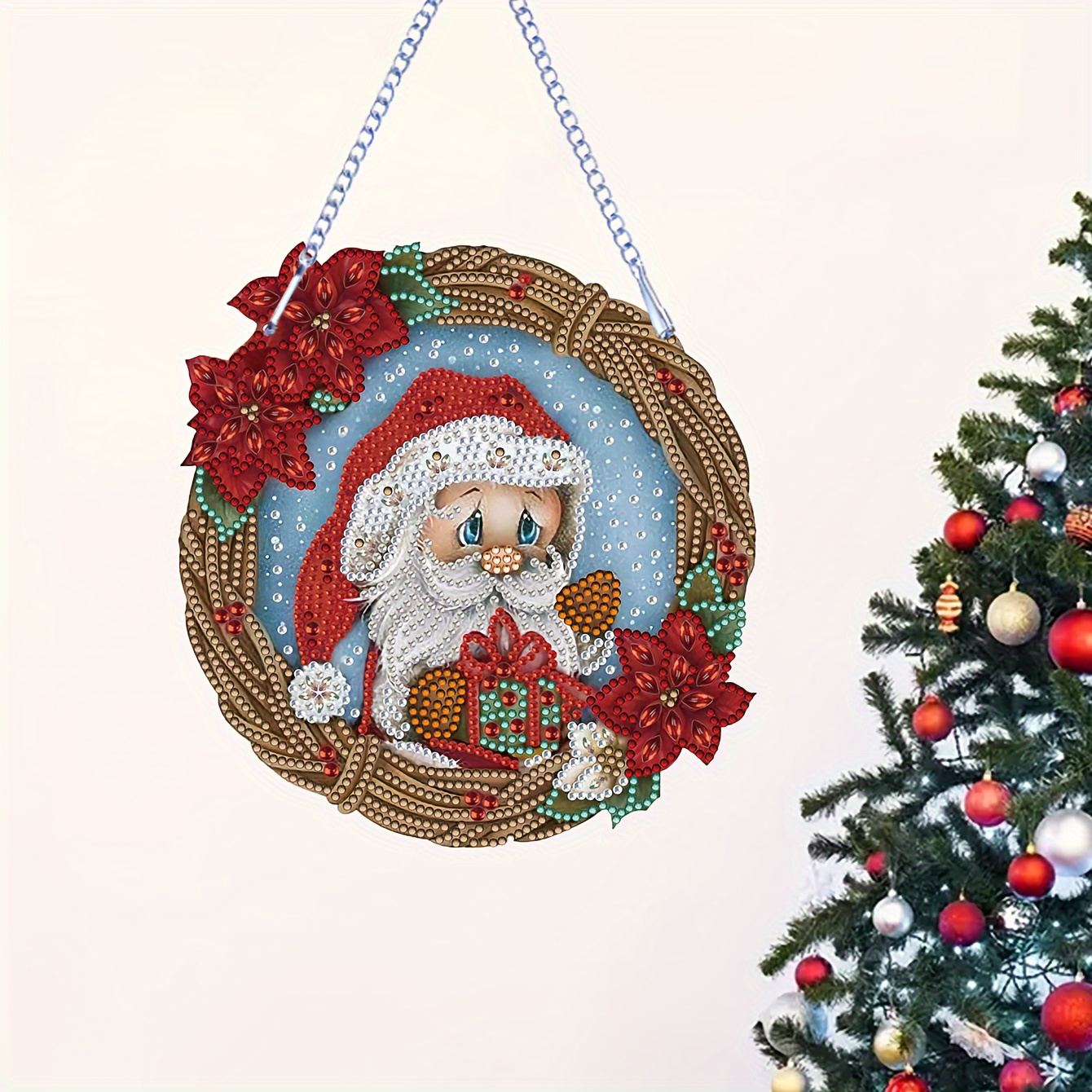 Diamond Painting Christmas Tree Pendant Santa