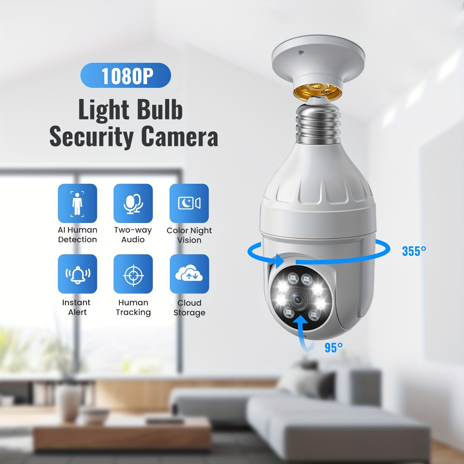 Wifi camera best sale light bulb socket