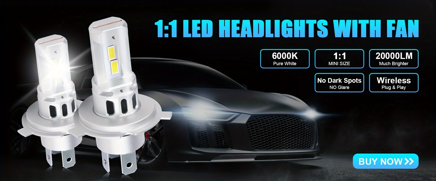 Las mejores ofertas en H4 Bombilla 9003 Luces LED de coches y