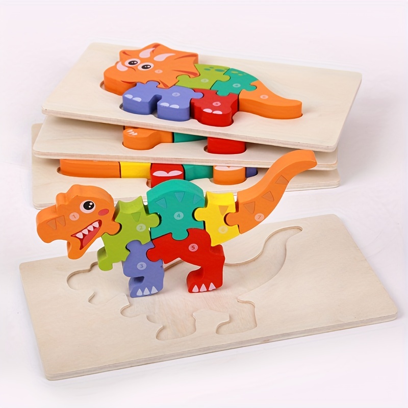 Puzzle 3D En Bois Pour Enfants Jouets Éducatifs En Bois - Temu France