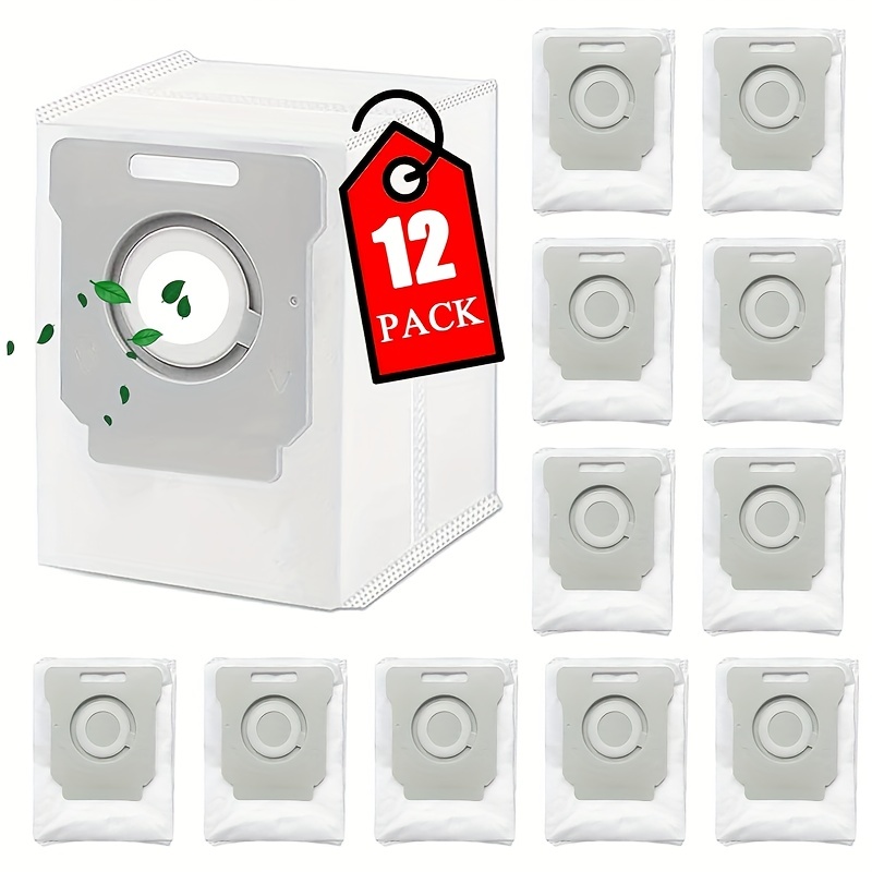 12 Packs Vacuum Bags for iRobot Roomba i3, i3+, i4, i4+, i6, i6+ i7, i7+,  i7Plus, i8, i8+, j7, j7+, s9, s9+, s9Plus, i and s Series Clean Base