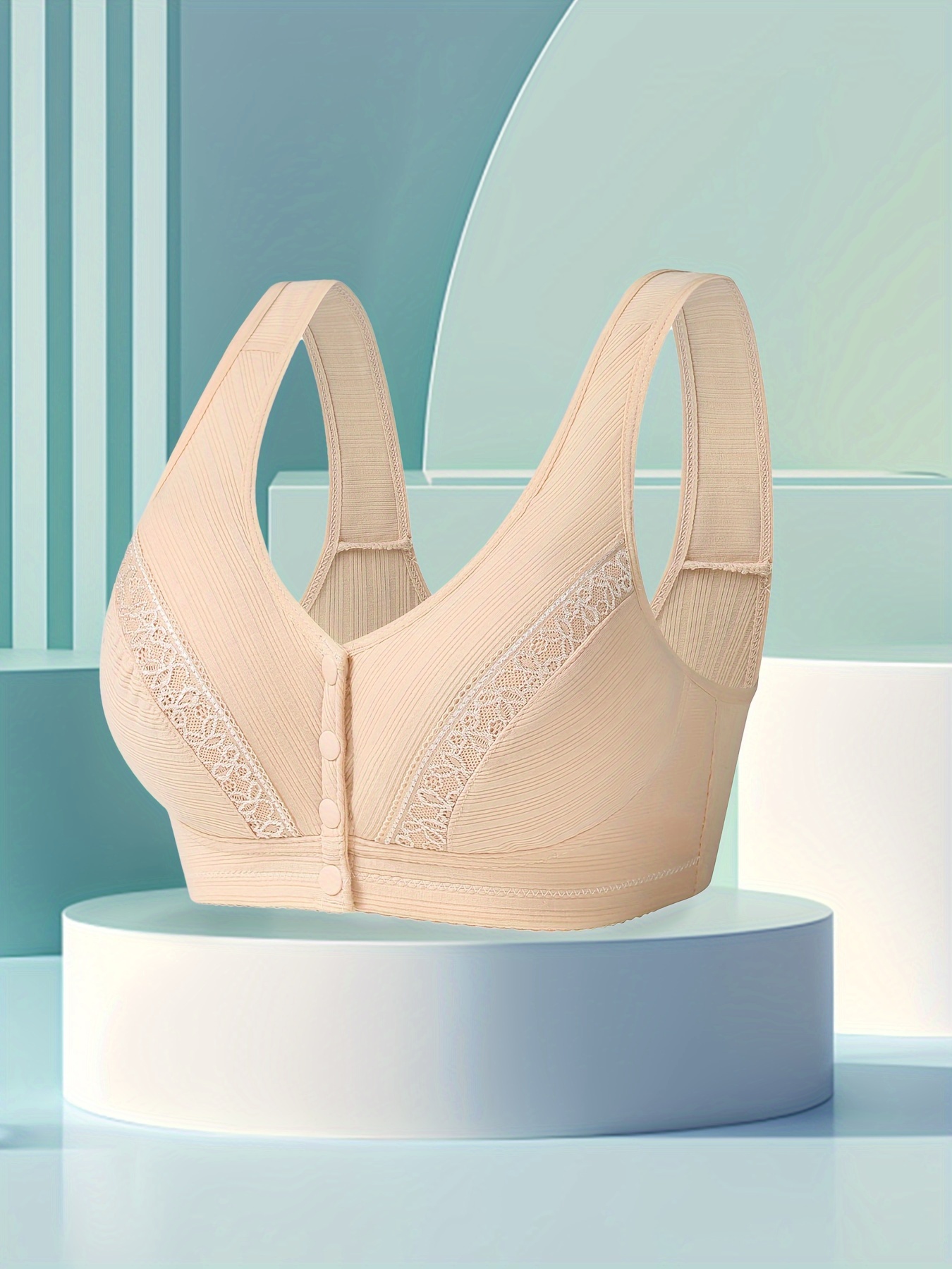 Floral Lace Stitching Bras Comfy Breathable Intimates Bra - Temu Canada