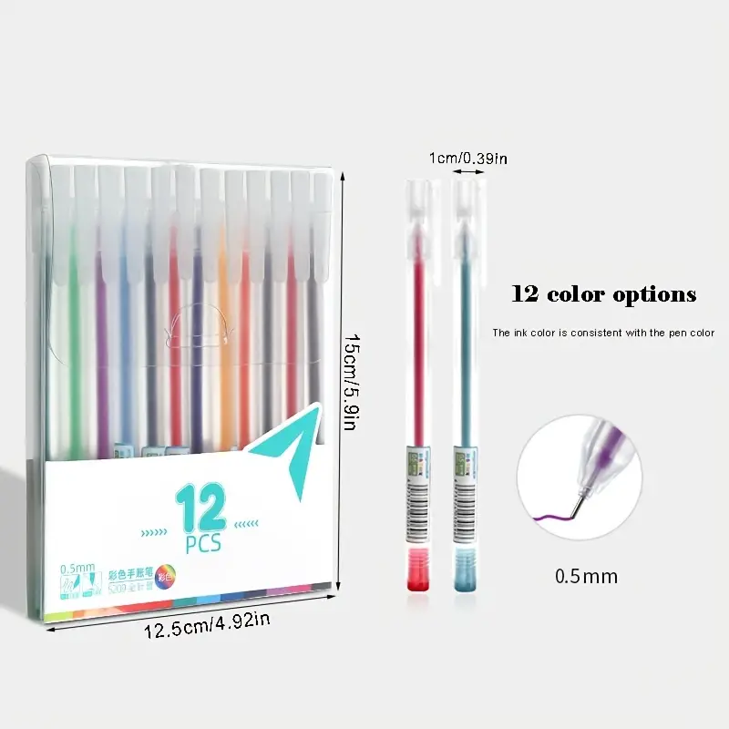 12 Pz/pacco, Set Penne Colorate Gel, Penne Colorate, Penne
