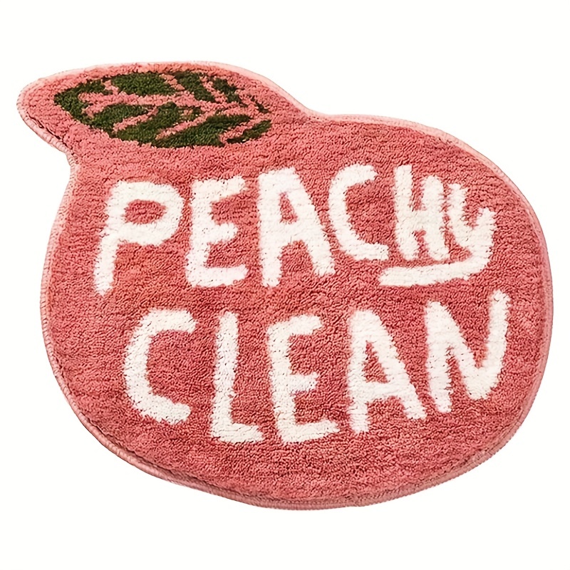 1pc Soft and Fluffy Peach Bathmat - Non-Slip, Absorbent, and Quick-Drying - Perfect for Bathroom Decor and Comfort