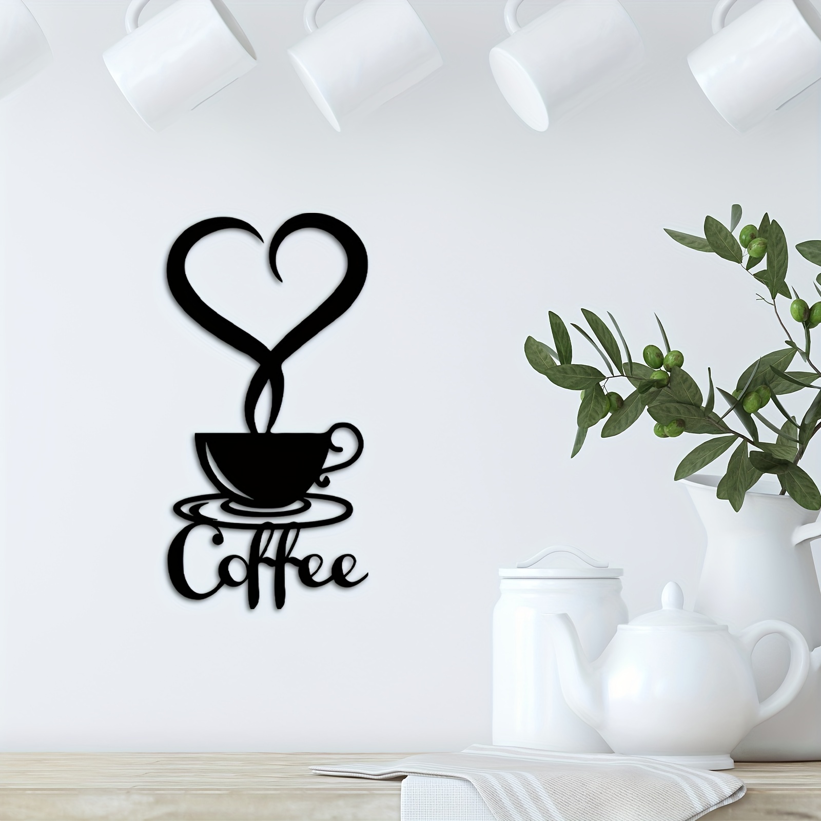 Vinilo para cafetería con dibujo taza café  Coffee tattoos, Sticker wall  art, Coffee heart