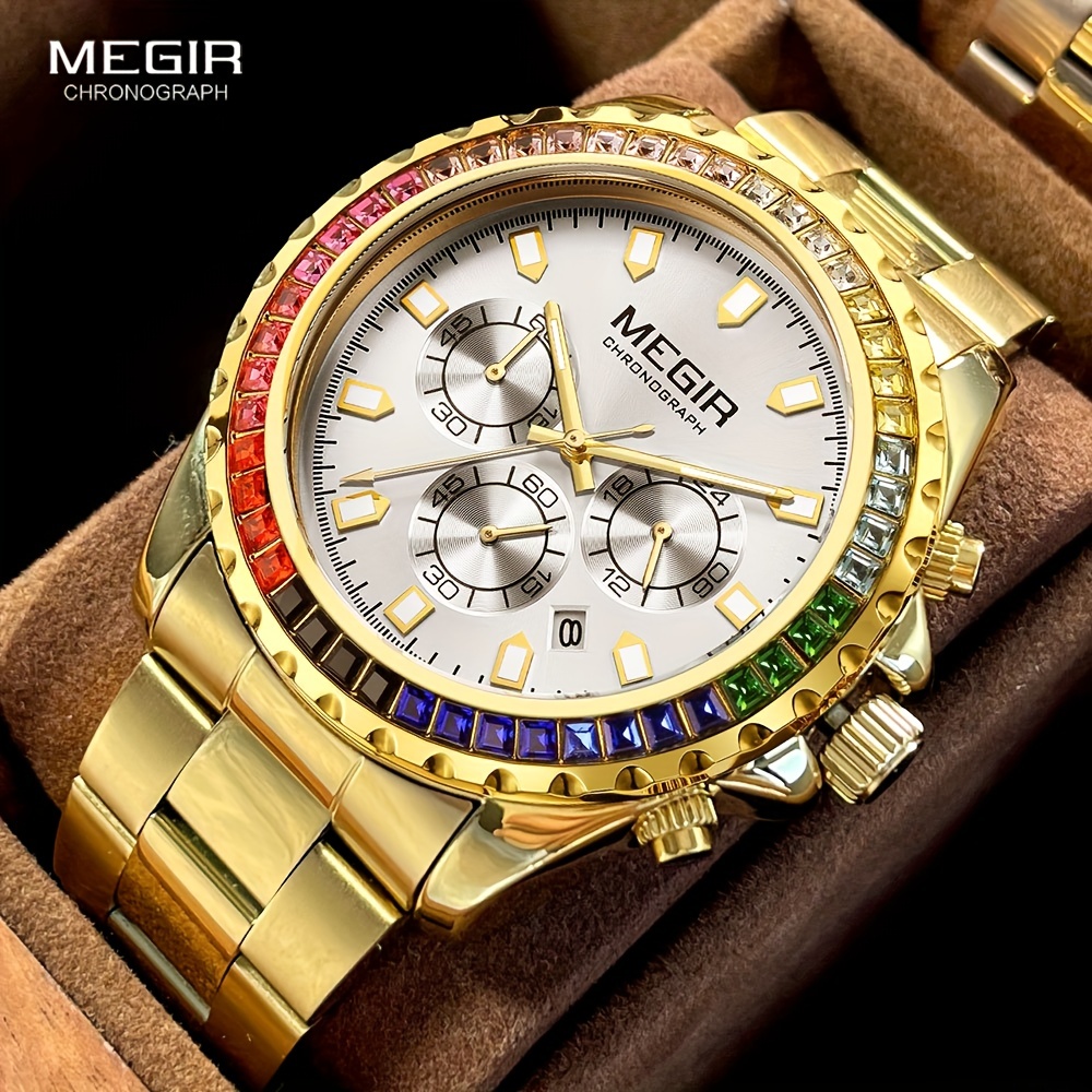 Megir hot sale gold watch