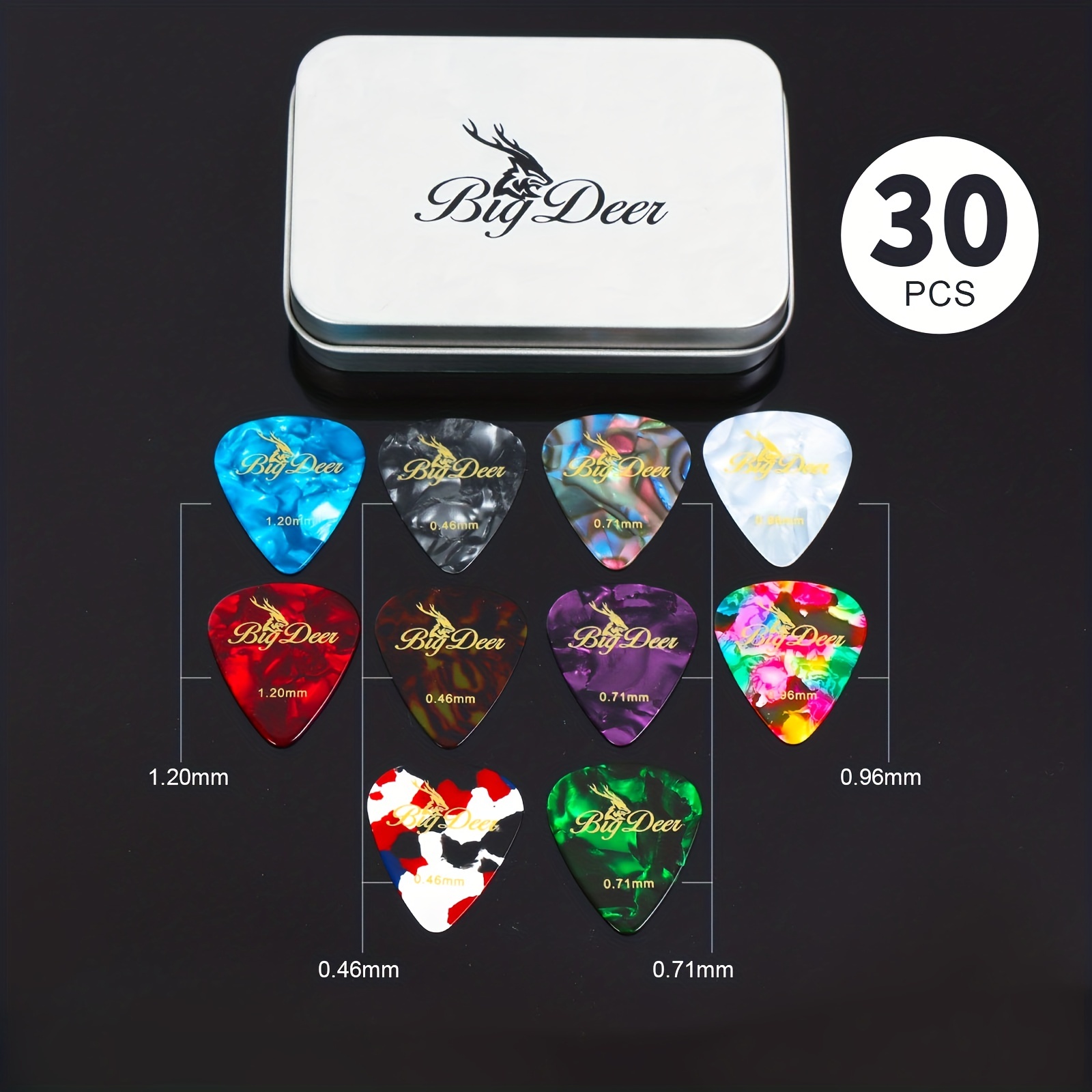 Donner Celluloid Guitar Picks 48 Pack with Case Includes Thin, Medium,  Heavy & Extra Heavy Gauges 
