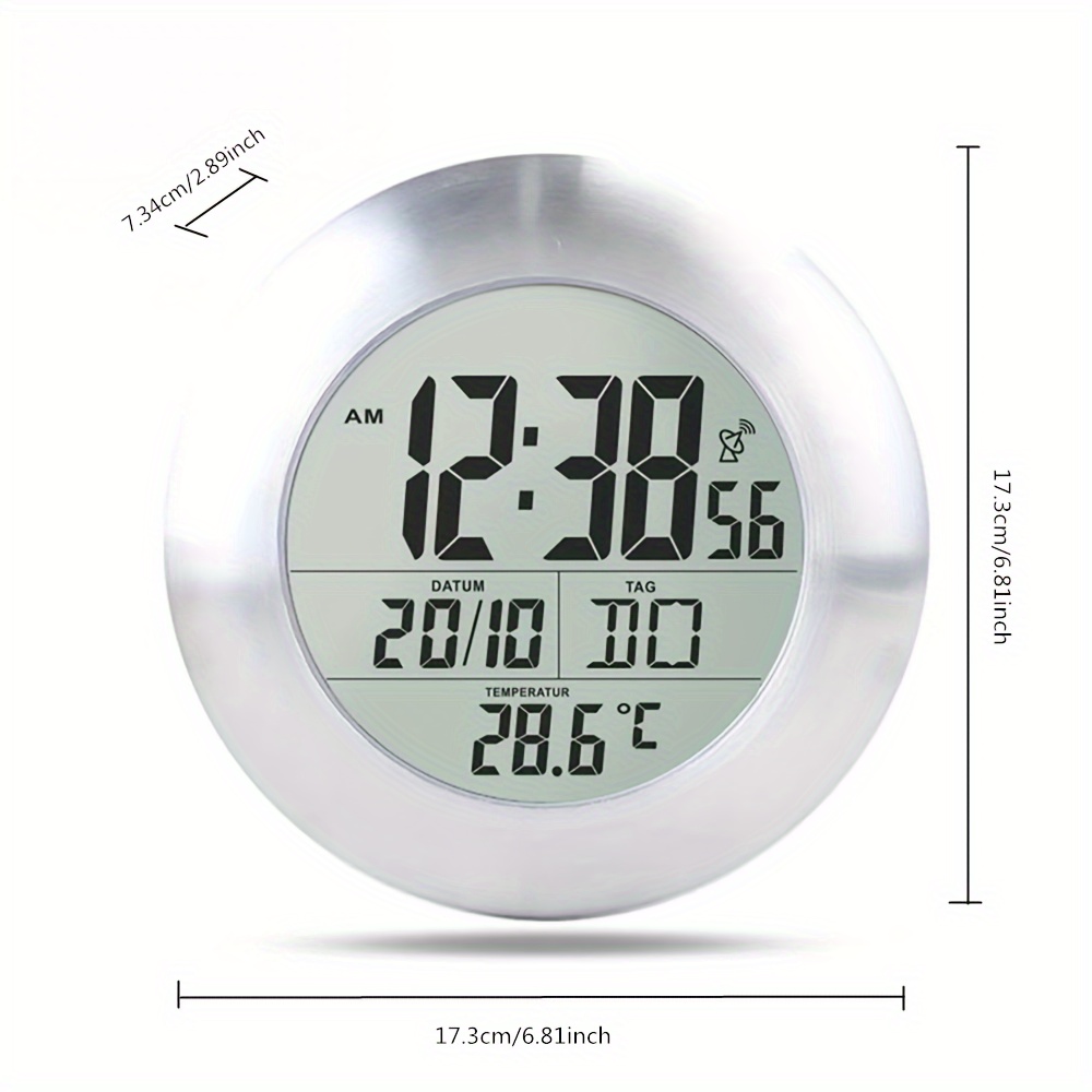 Digital Bathroom Shower Clock with Alarm & Large LCD Display