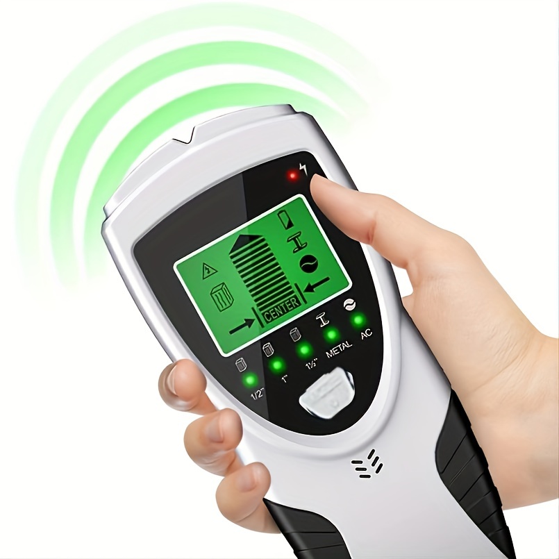  QLUUE Escáner de pared con buscador de pernos, detector  electrónico 5 en 1 con búsqueda central y advertencia de sonido, detector  de pared para madera/viga/viga/tubería/cable de CA/metal (batería de 9 V) 