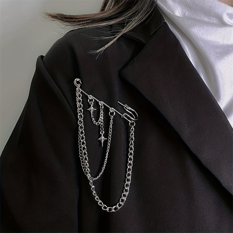 Clip Sweater Clips Cardigan Chain Shawl Dress Women Collar Brooch