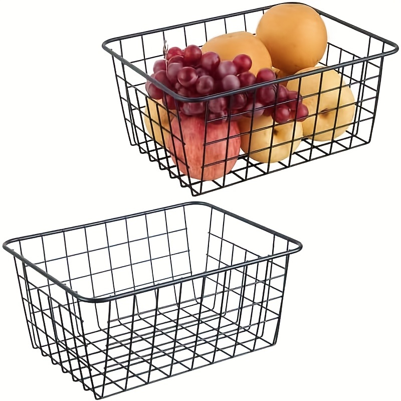 Wire Baskets, 1pc Wire Mesh Organizer Basket, Desk Drawer Countertop Freezer  Storage Organizing Basket For Entryway, Bedroom, Bathroom, Office