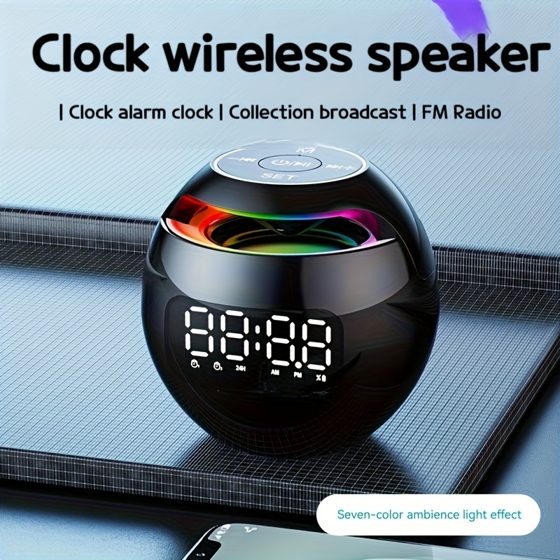Parlante G 6 en 1 Lampara Led Cargador Inalámbrico Parlante Bluetooth Radio  FM Reloj Despertador