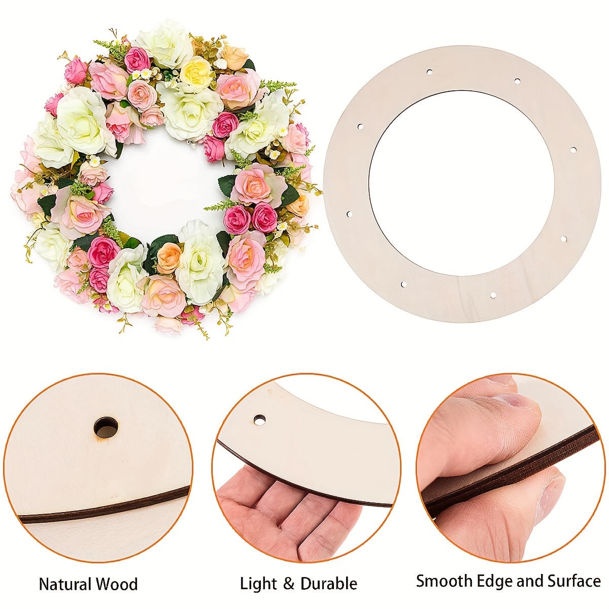 Natural Wooden Rings: Crafts & Floral Wall Decor