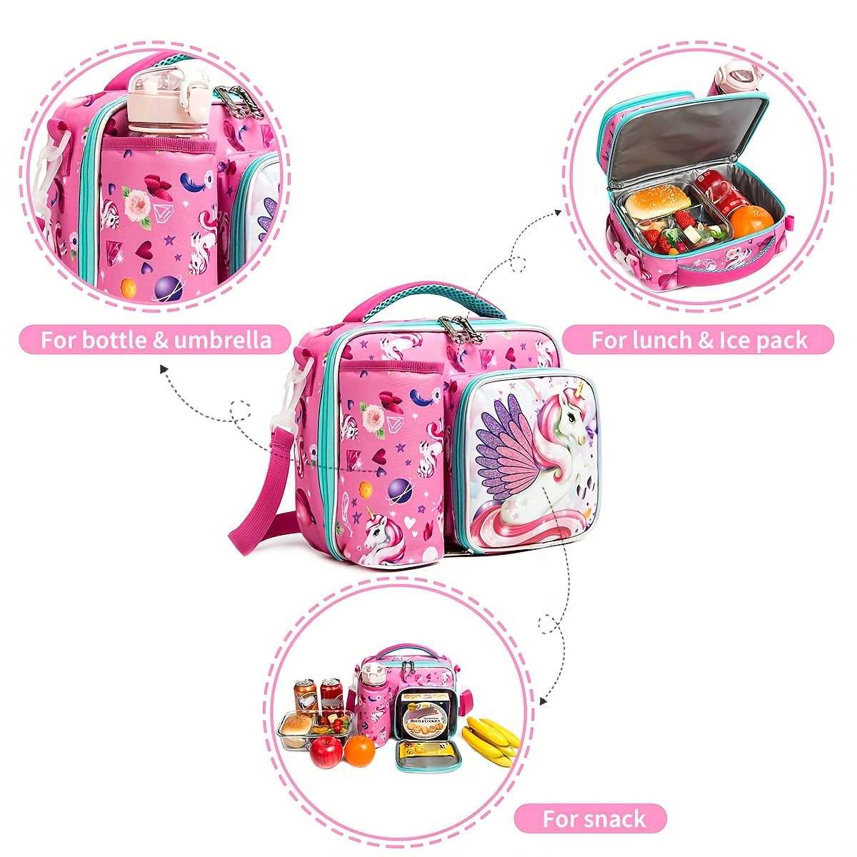 Kids Insulated Lunch Bag for Girls and Boys, Toddler Lunch Box