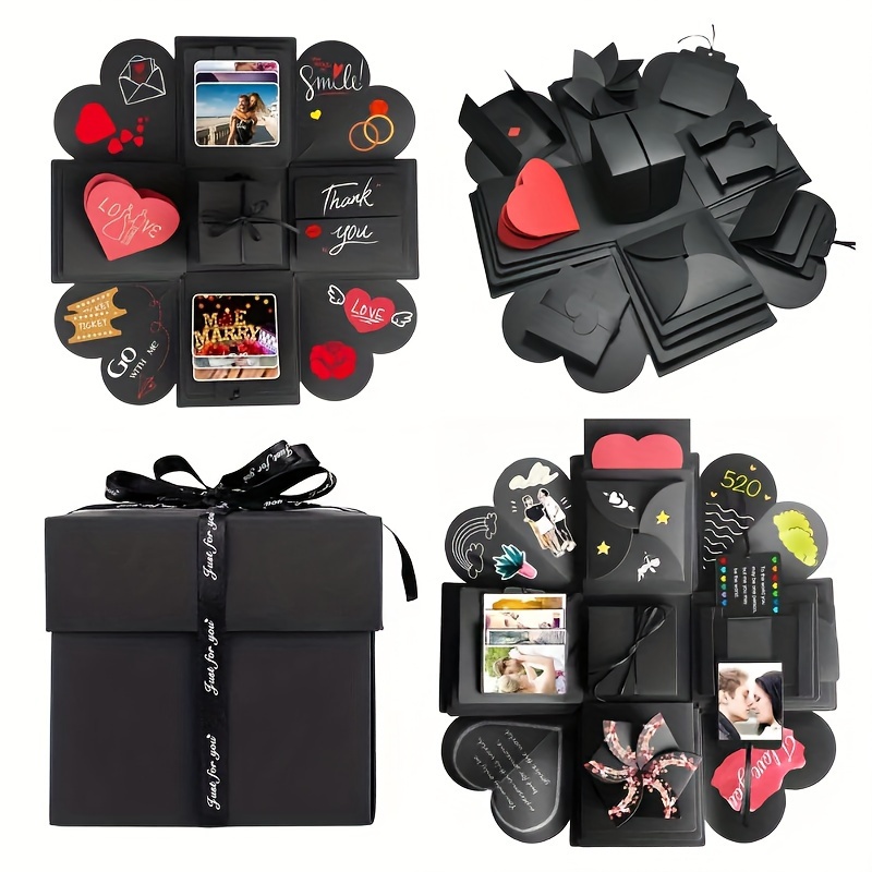  Caja de regalo sorpresa explosión para dinero, caja sorpresa  explosiva caja de regalo con confeti, caja de regalo de explosión en  efectivo para cumpleaños, aniversario, propuesta de San Valentín : Salud