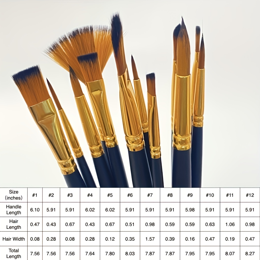 Professional Paint Brushes For Acrylic Painting Watercolor - Temu United  Arab Emirates