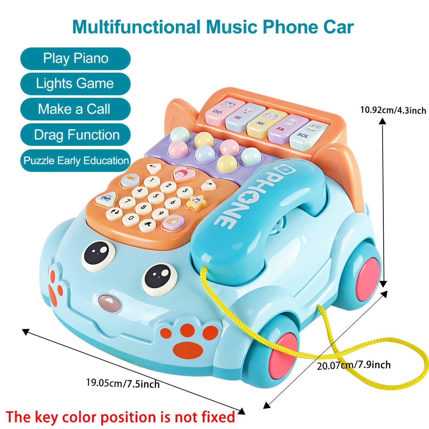 Téléphone portable électronique en forme de voiture pour bébés,jouet  d'apprentissage pour tout-petits,jouet Musical pour enfants,cadeau - Type  green
