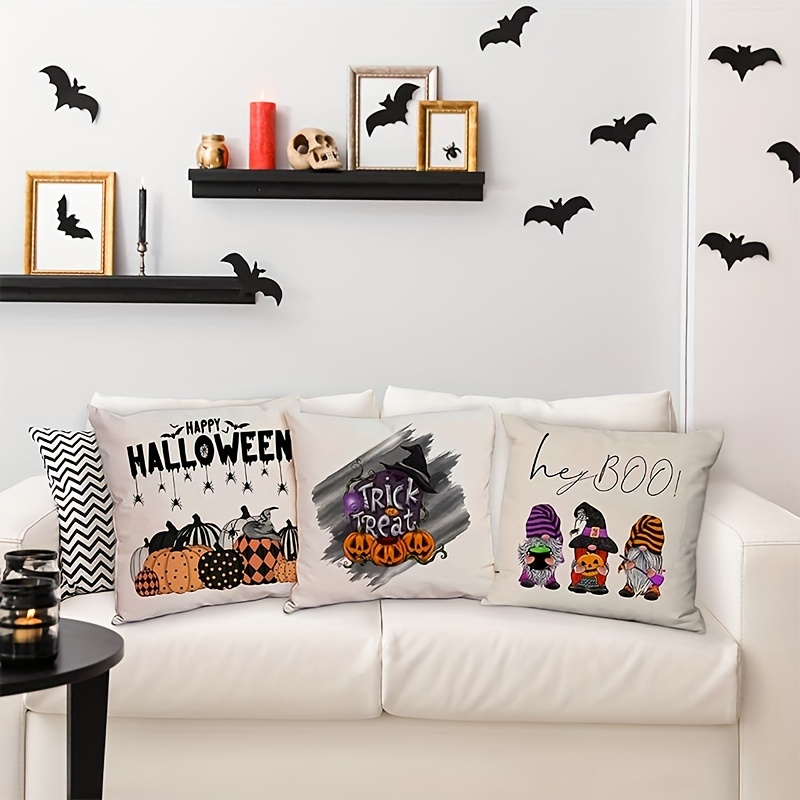 Halloween Pillow Covers Skeleton Bats Black Cat Ghost Halloween Pillows  Decorative Throw Pillows Cases Fall Throw Pillows Halloween Decorations  Outdoor Cushion Covers Couch (cushion Is Not Included) - Temu