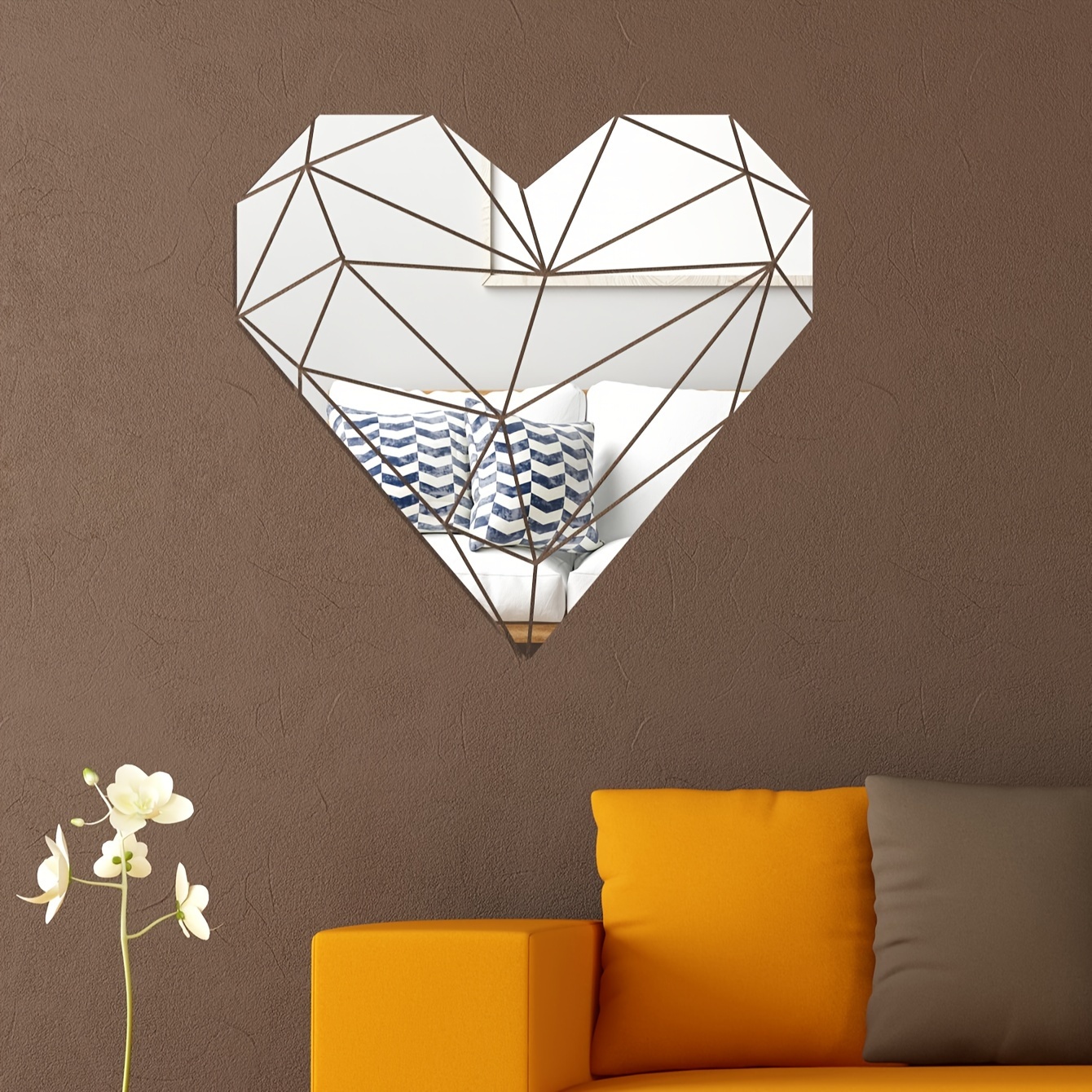 Love Heart Shaped Mirror Wall Sticker, Removable Diy Art Wall Decal, Self- adhesive Creative Wall Sticker For Corridor, Living Room, Bedroom,  Bathroom, Home Decorations - Temu Hungary