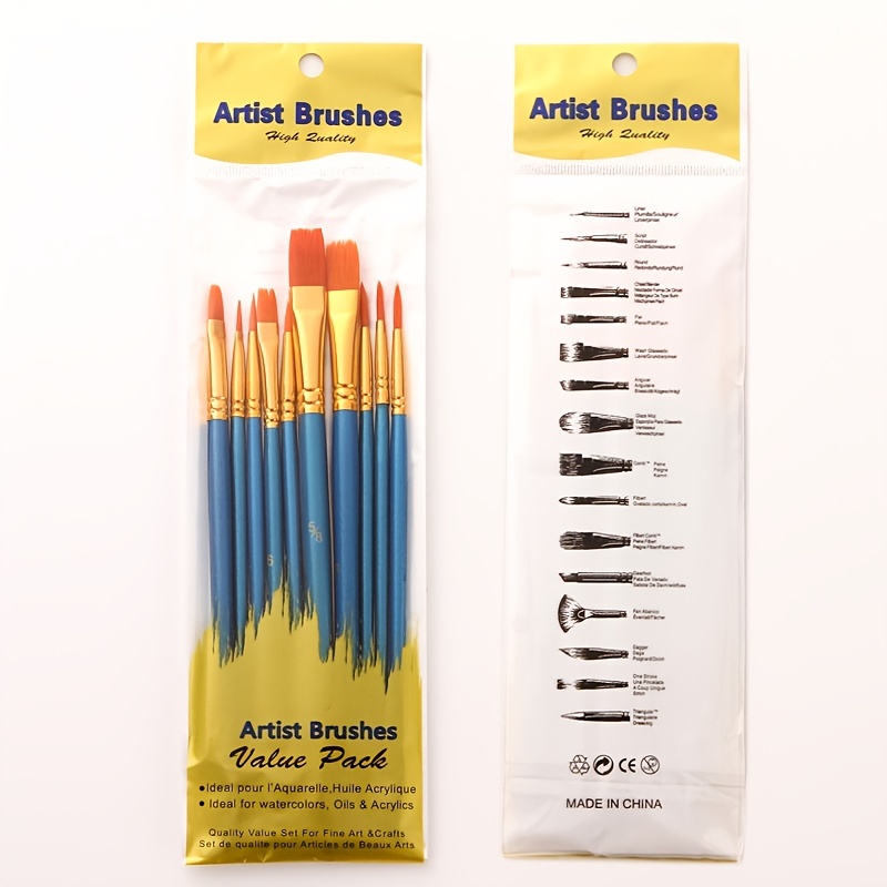 12 PCS Round Pointed Tip Nylon Hair Professional Paint Brushes - China  Paint Brush, Painting Brush