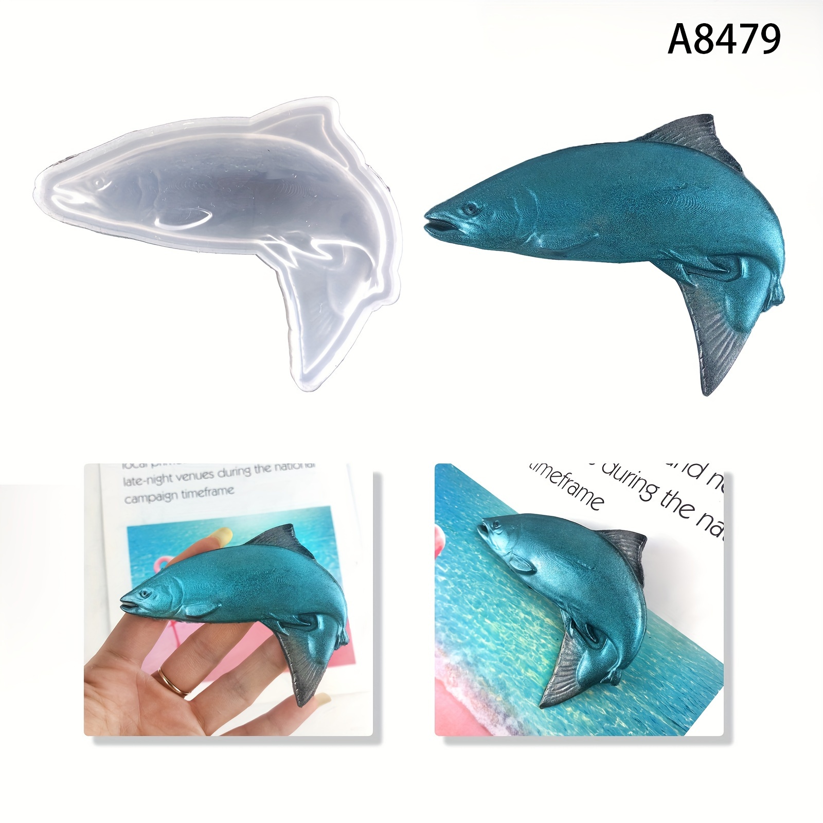 Moule en silicone bricolage résine époxy 3D dauphin Animal moule bijoux  faisant
