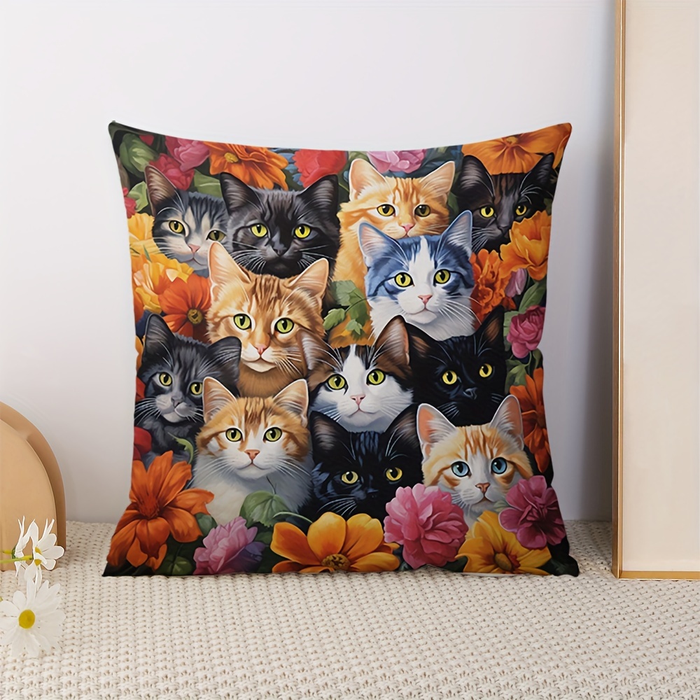 

1pc, Novel Cat Collage Pillow, Throw Pillowcase, Gift Pillow Cover, Bedroom, Cats, Kittens, Animals, Home Decor, Room Decor, Bedroom Decor, Living Room Decor, Sofa Decor (pillow Insert Not Included)