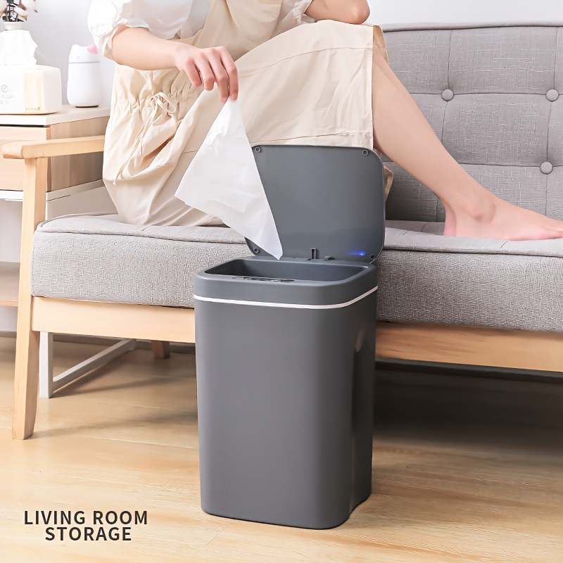 13/16L Smart Trash Can With Garbage Bags Paper Basket For Kitchen