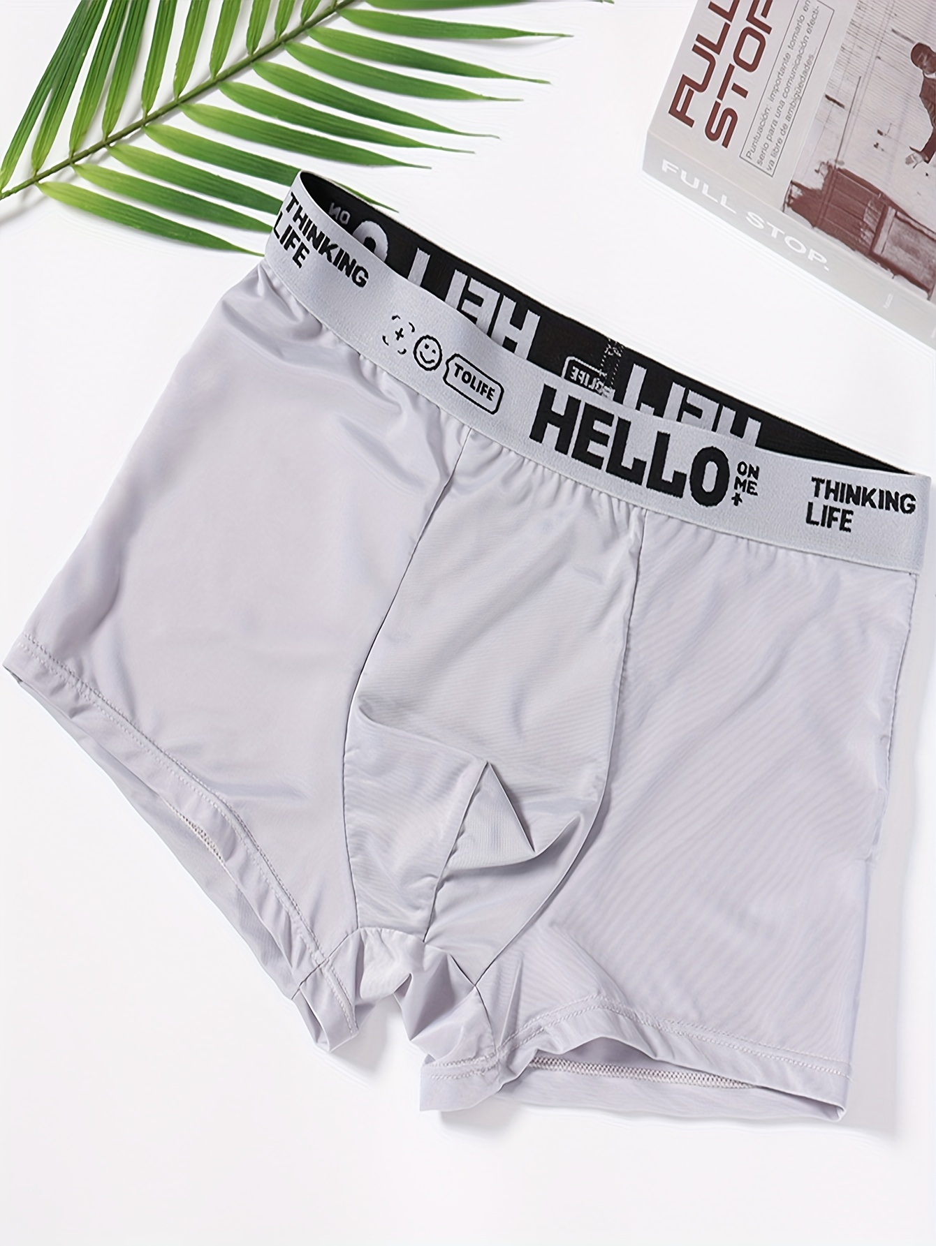Mens Boxer Briefs Underwear Mens Boxer Shorts Ice Silk Short Leg Mens  Underwear (5 pack, M) at  Men's Clothing store